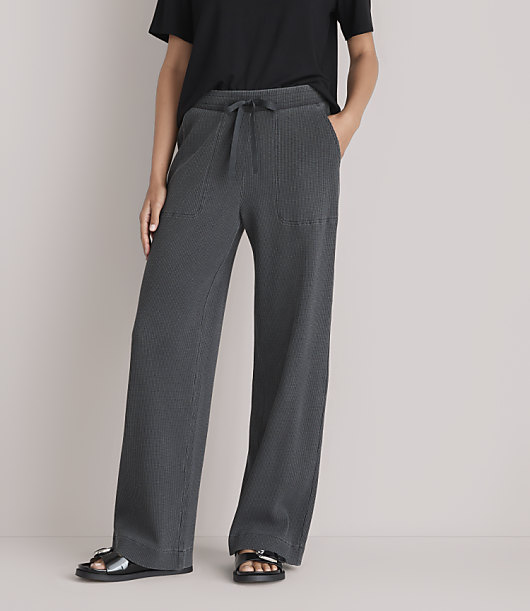 Petite Lou & Grey Garment Dyed Waffle Wide Leg Pants