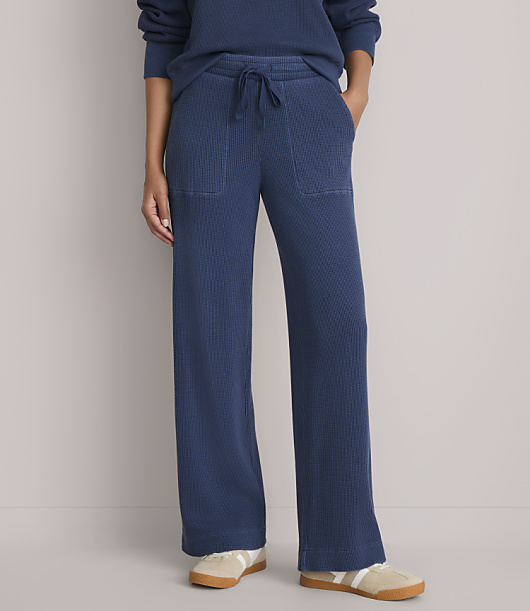 Petite Lou & Grey Garment Dyed Waffle Wide Leg Pants