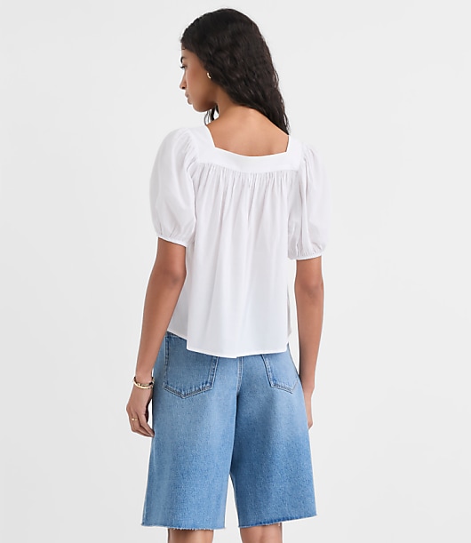 Puff Sleeve Square Neck Blouse