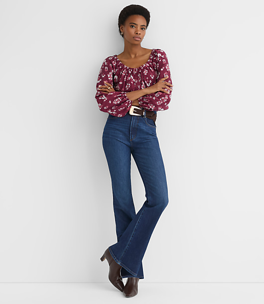Floral Cinched Scoop Neck Top
