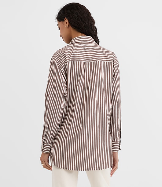 Striped Poplin Everyday Oversized Pocket Shirt