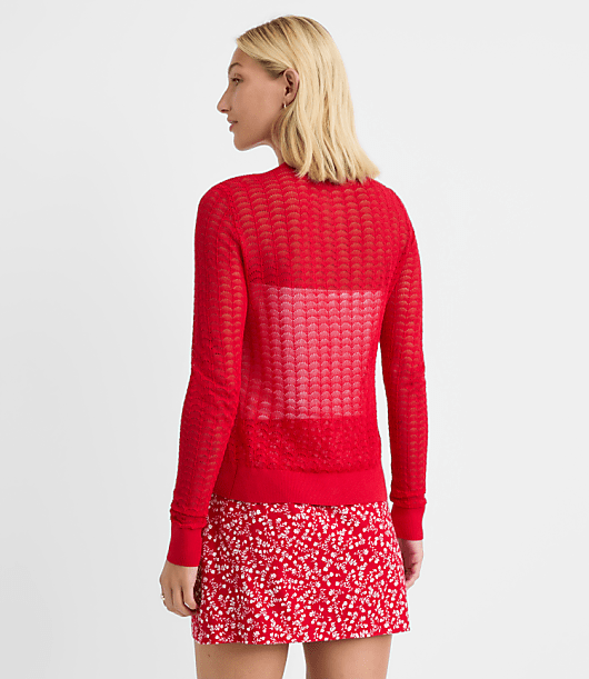 Scalloped Pointelle Cardigan