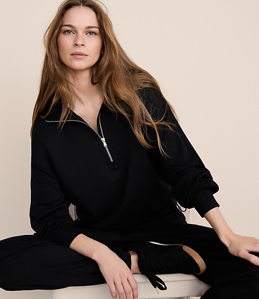 Petite Lou & Grey Cinched Scubasoft Half Zip Top
