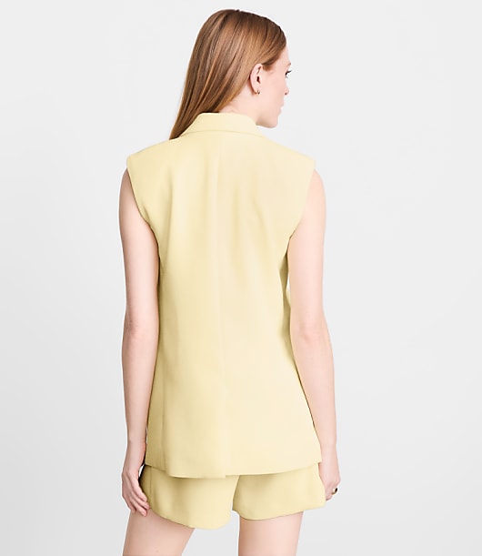 LOFT Versa Crepe Drape Sleeveless Blazer