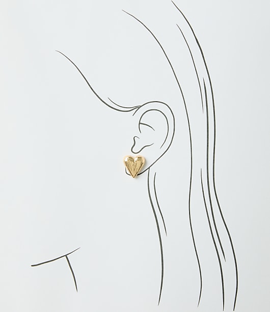Brushed Heart Stud Earrings