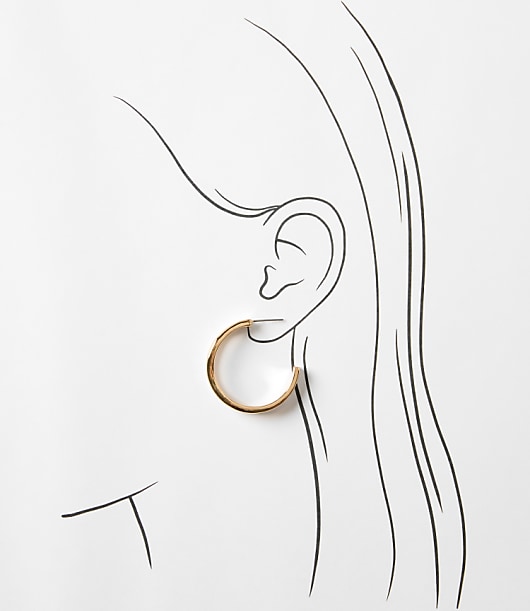 Mixed Metal Double Hoop Earrings