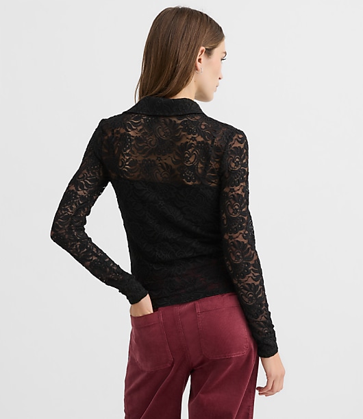 Lace Polo Top