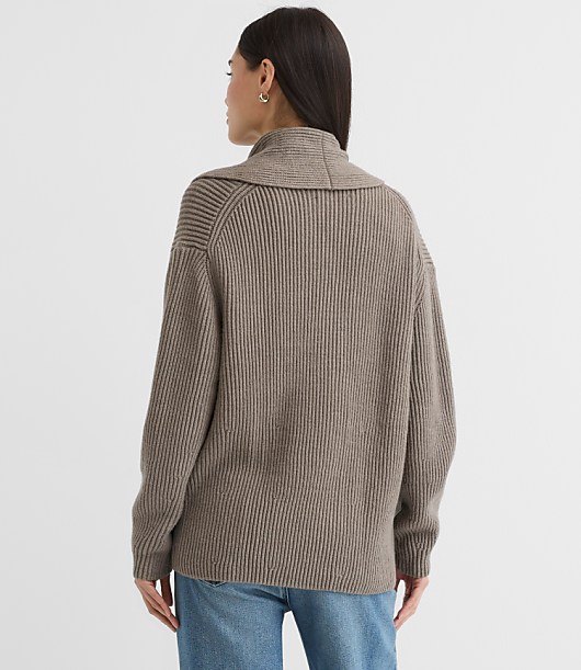 Ribbed Double Breasted Cardigan