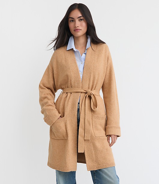 Cuffed Belted Pocket Coatigan