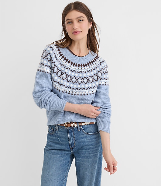 Petite Fair Isle Ribbed Sweater