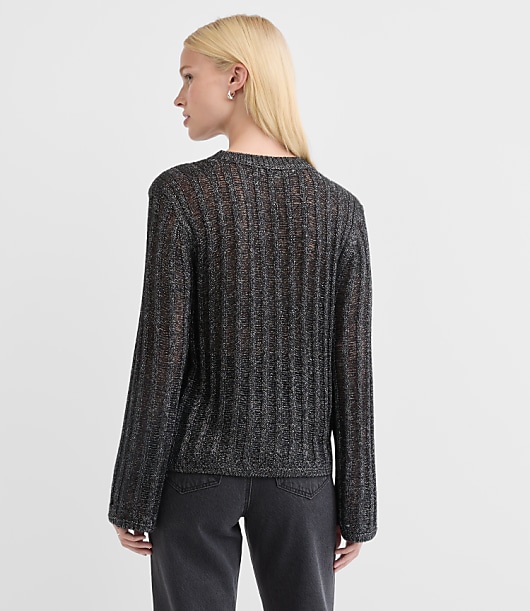 Petite Shimmer Drop Stitched Sweater