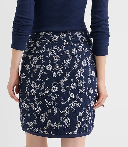 Floral Quilted Mini Skirt