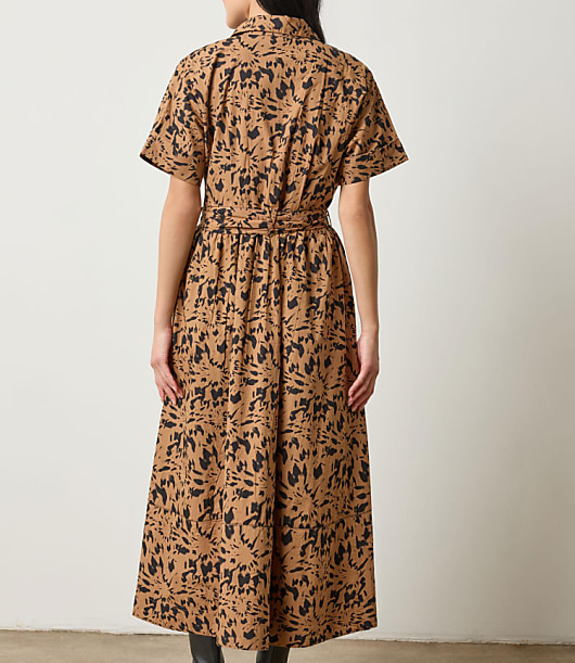 Lilla P Twill Collared Maxi Shirtdress