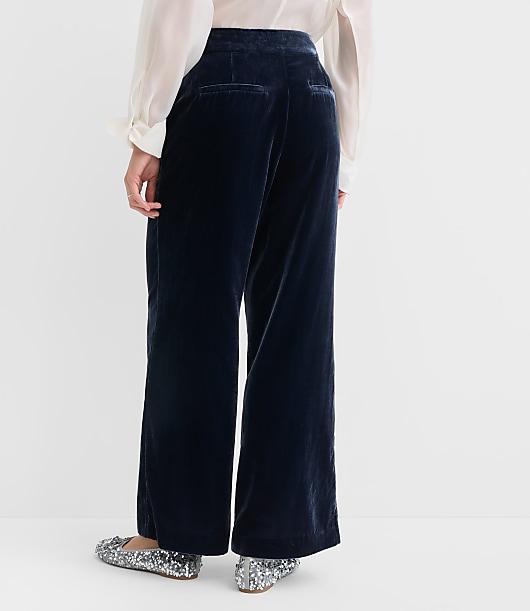 Petite Clean Wide Leg Pants in Velvet