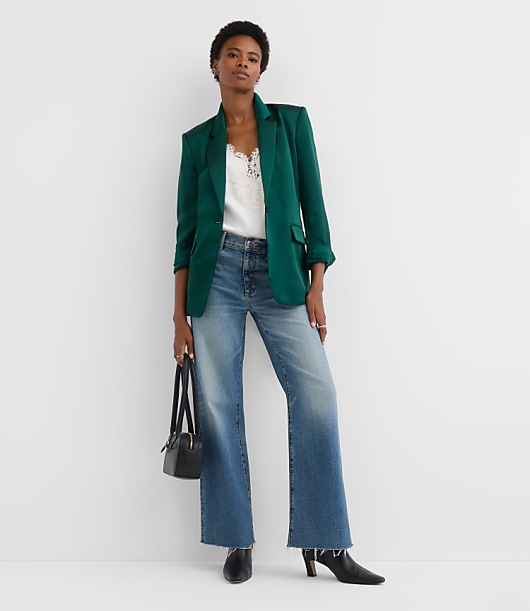 Tall Satin Belted Modern Blazer