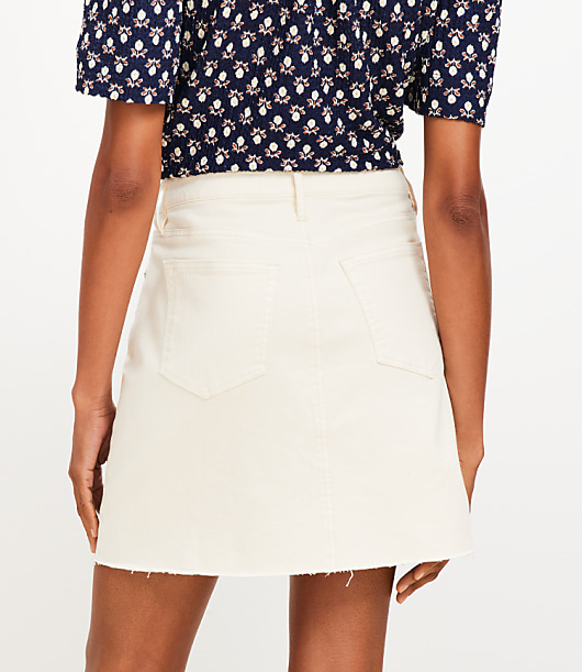 Fresh Cut Denim Mini Skirt in Ivory