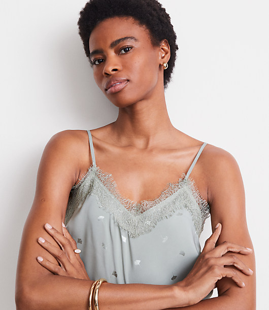 Petite LOFT Versa Gingko Lace Cami