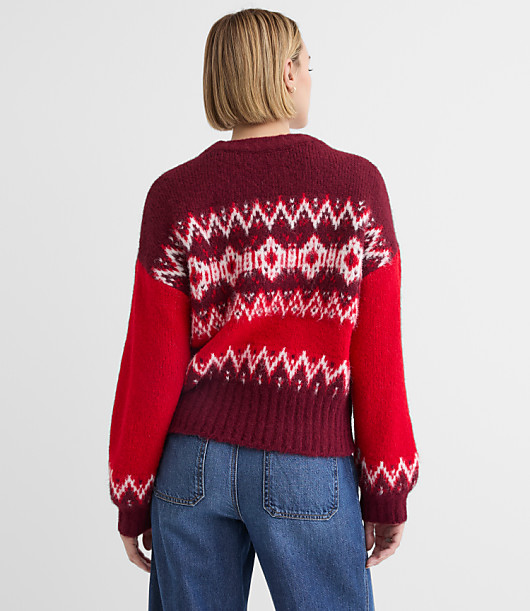 Colorblock Fair Isle Sweater