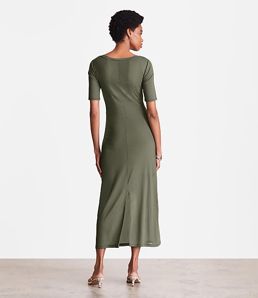 Petite LOFT Versa Mesh Midi Dress