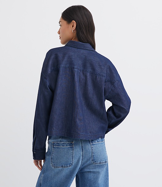 Chambray Wide Sleeve Modern Utility Shirt