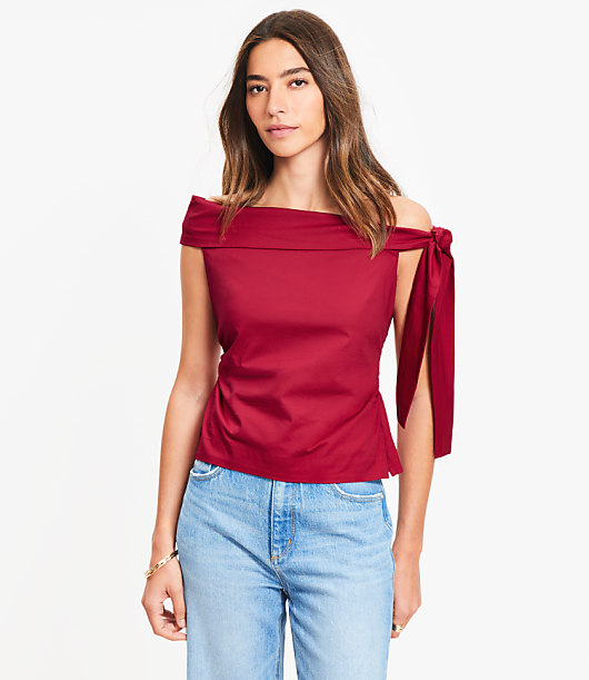Petite Tie One Shoulder Top