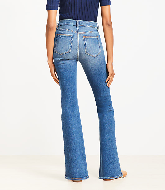 Petite Curvy Mid Rise Boot Jeans in Luxe Medium Wash