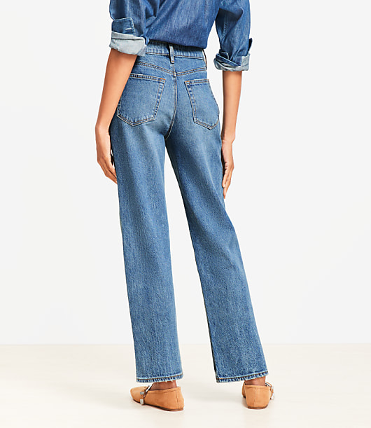 High Rise Straight Jeans in Authentic Vintage Mid Wash