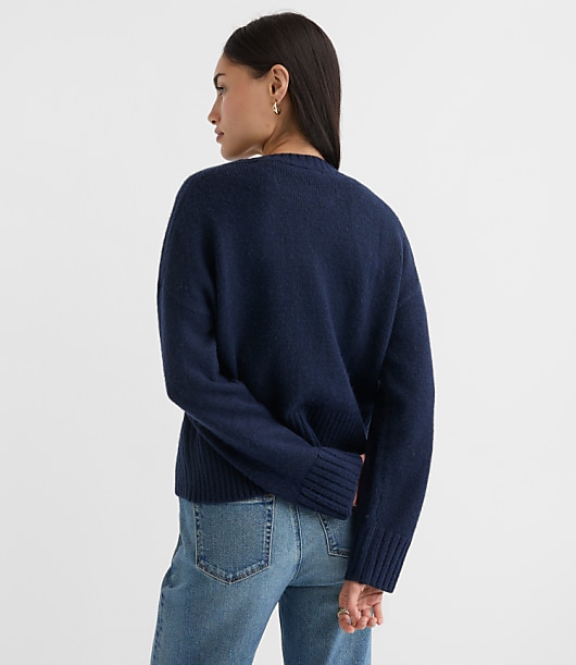 Ribtrim Cardigan - Deep Space Blue
