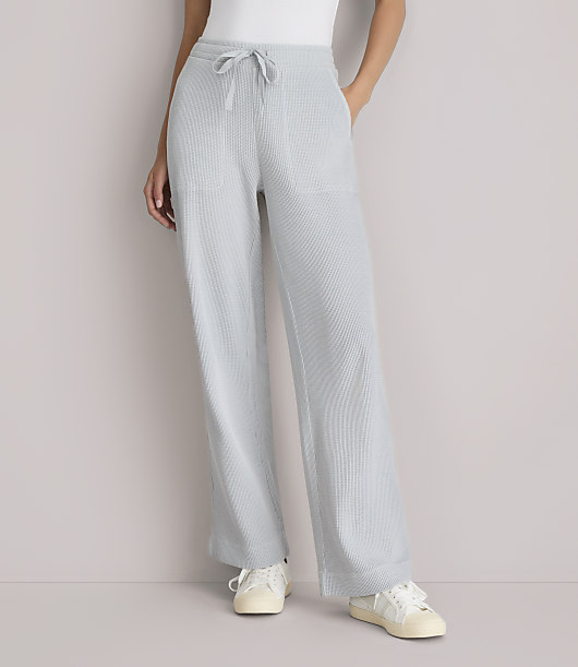Lou & Grey Garment Dyed Waffle Wide Leg Pants