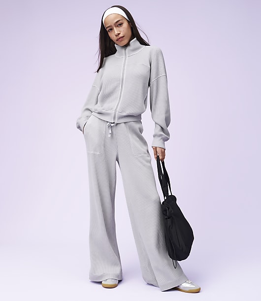 Lou & Grey Garment Dyed Waffle Wide Leg Pants