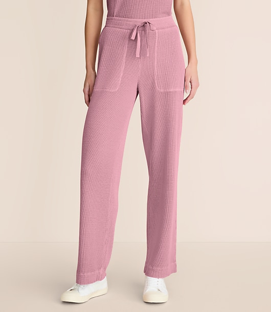 Lou & Grey Garment Dyed Waffle Wide Leg Pants