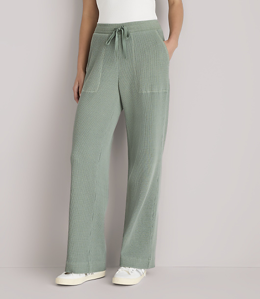 Lou & Grey Garment Dyed Waffle Wide Leg Pants