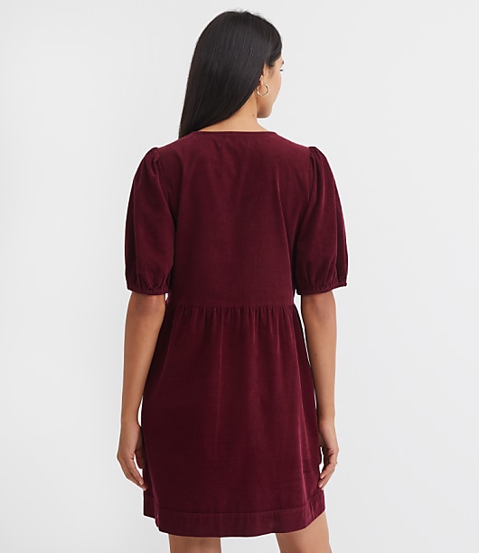 Tall Corduroy Bow Mini Pocket Dress
