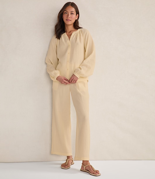 Haven Well Within Organic Cotton Gauze Long Sleeve Top