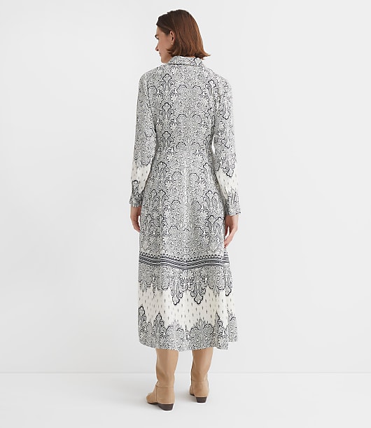 Petite Paisley Midi Shirtdress