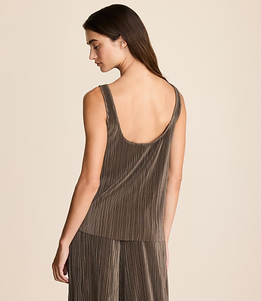Lou & Grey Plisse Tie Back Tank Top