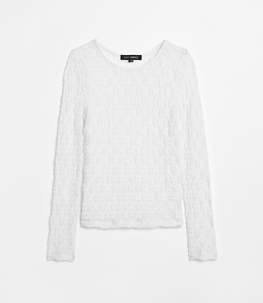 LOFT Versa Geo Lace Long Sleeve Top