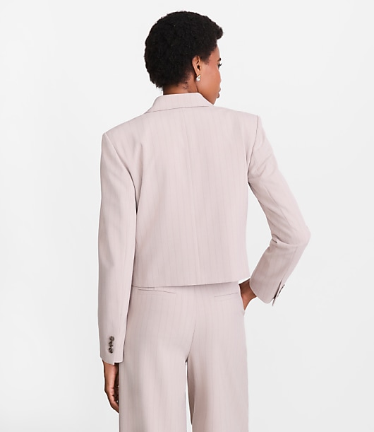 LOFT Versa Seasonless Stretch Double Breasted Blazer in Stripe