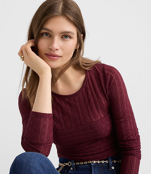 Lace Ruched Bodice Top