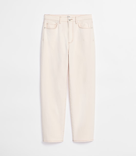 Rivete Curvy High Rise Straight Jeans in Ivory