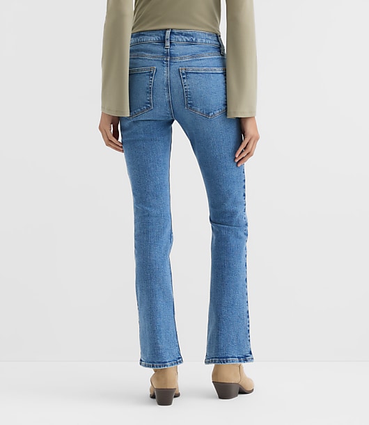 Rivete Petite Mid Rise Boot Jeans in Vintage Mid Wash
