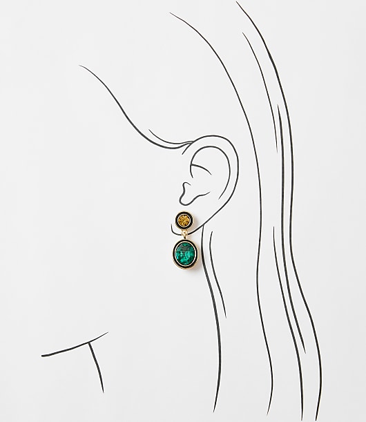 Sparkle Enamel Drop Statement Earrings