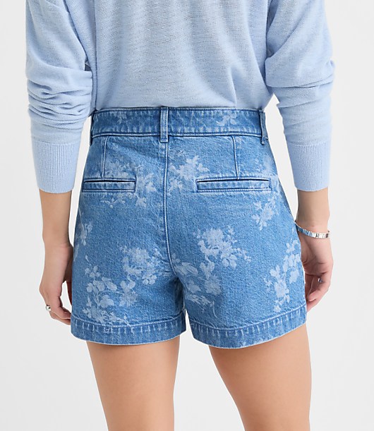 Palmer Denim Shorts in Floral Classic Mid Wash