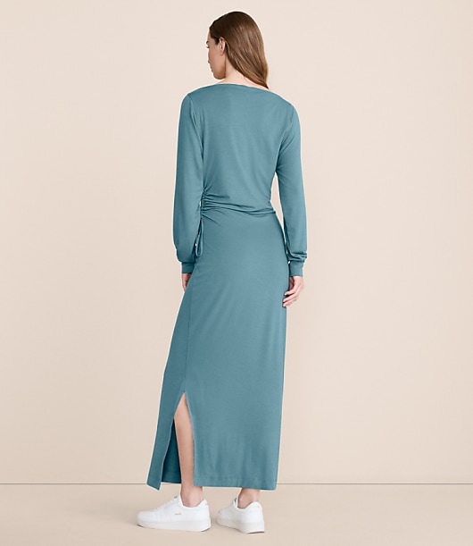 satin formal dress long Sky Blue Corset Cutout Long Formal Dress with Slit, Sky Blue / Custom Size main image 0