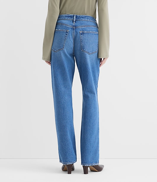 Rivete Curvy Mid Rise Relaxed Straight Jeans in Vintage Mid Wash
