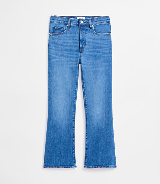 Rivete Curvy High Rise Kick Crop Jeans in Vintage Mid Wash