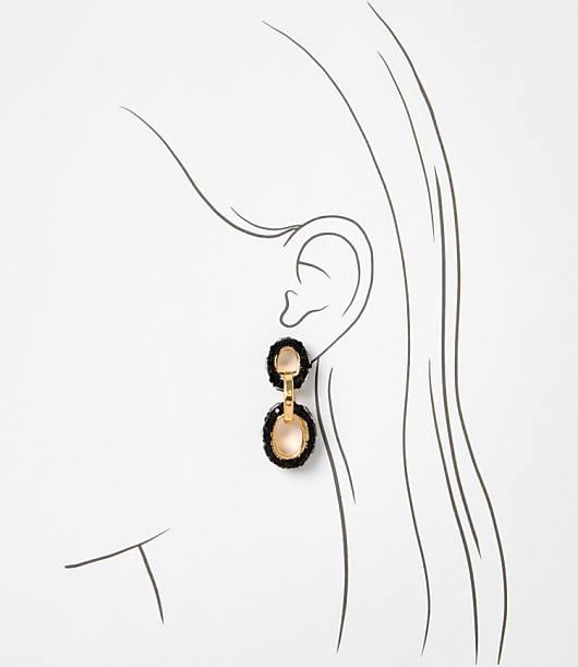 Beaded Link Drop Statement Earrings