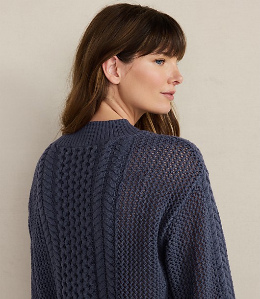 Haven Well Within Cotton Blend Mixed Stitch Crewneck Sweater