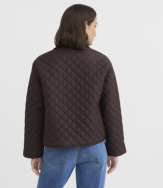 Corduroy Trim Quilted Jacket