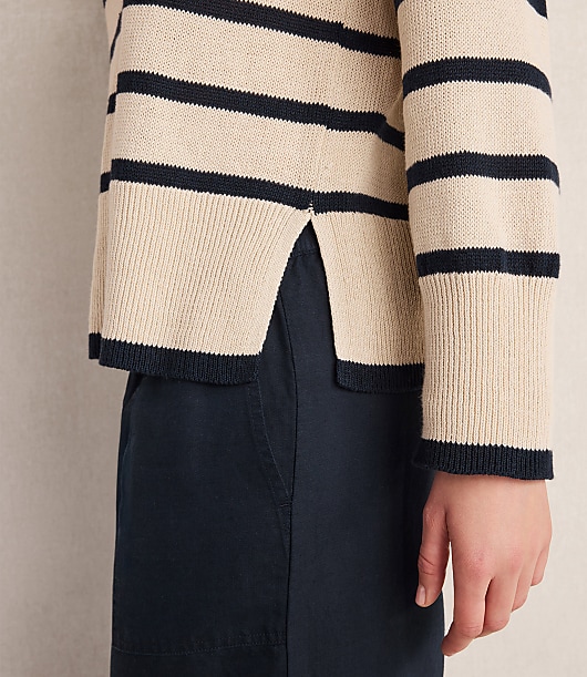 Haven Well Within Organic Cotton Linen Stripe Crewneck